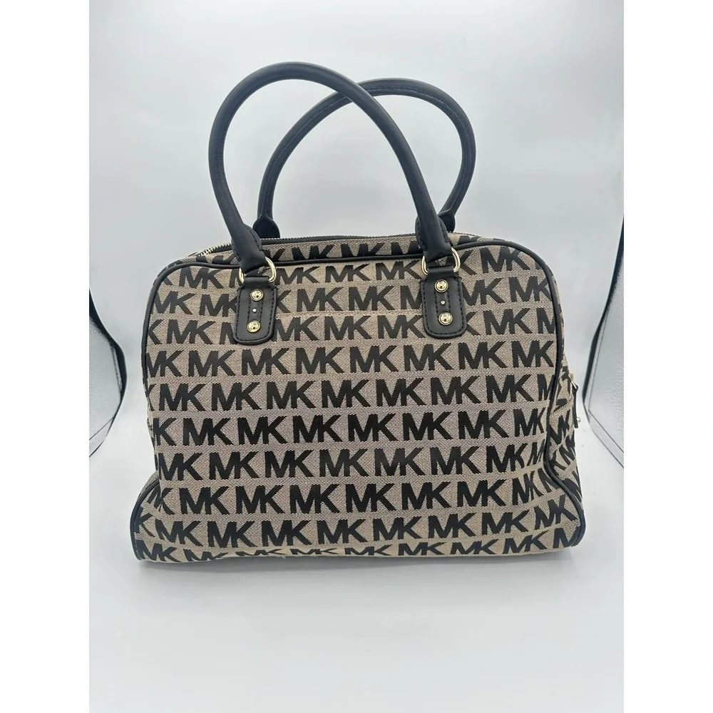Boston Handbag With Monogram On CanvasMichael Kors Satchel